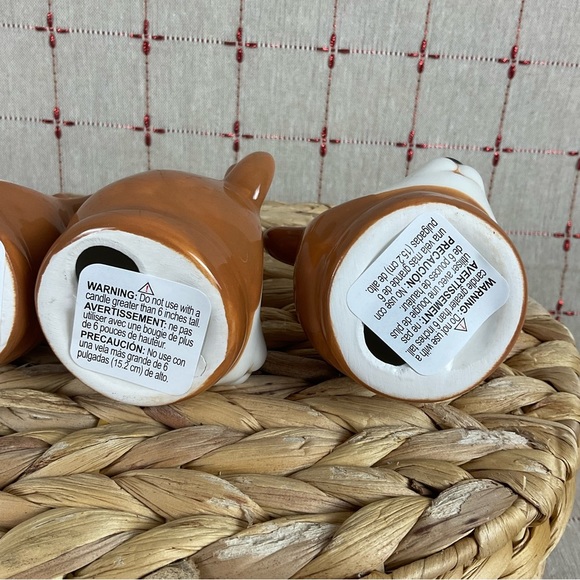 “H for Happy" SET OF 4 Ceramic Reindeer Taper Candle Holders New Holiday Decor - Picture 10 of 15